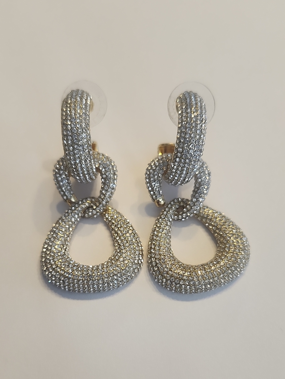 BaubleBar Gold Pave Linked Drop Earrings